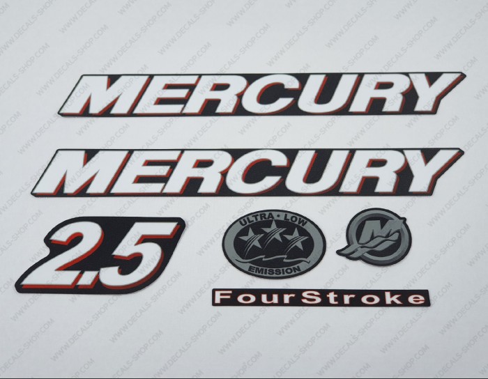 Mercury 2.5HP Four Stroke Outboard Decal Kit Mercury 2.5HP Four Stroke Outboard Decal Kit